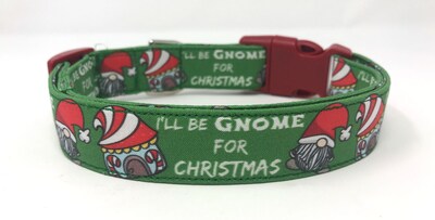 Gnome Christmas Dog Collar M-L-XL - image1